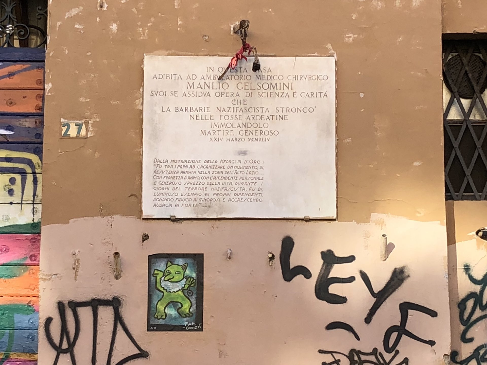 Manlio Gelsomini's memorial tablet, Rome (2).jpg